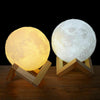 Rechargeable Moon Lamp Night Light Kids Dimmable LED Color Change 3D Dimmable