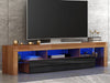 200cm RGB Moern Furniture TV Unit Cabinet Stand Doors LED Light With Drawer UK
