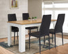 Wood Dining Table and Chairs 4 / 6 Set Pu Leather Seat Kitchen Room Furniture