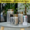 3pcs Authentic Flame Battery Flickering LED Candle Lights Glass Jar Wax | Indoor