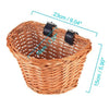 Vintage Lady Kids Rattan Wicker Basket Bike Bicycle Handlebar Leather Straps S/M