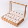 12 Slot Wooden Watch Box Display Organizer Storage Collector Case Holder Visible