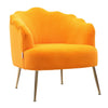 Velvet Fabric Scallop Back Chair Lounge Occasional Accent Sofa Armchair 5 Styles
