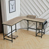 L-Shaped Computer Desk Large Corner Table Workstation with Shelf/Bag/CPU Stand