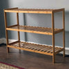 Faboer 3 TIER WOODEN NATURAL BAMBOO SHOE RACK ORGANISER STAND STORAGE SHELF UNIT