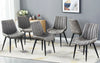 2 4 PCS Stripe Dining Chairs Faux Leather Retro Design for Kitchen Living Room