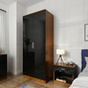 2 Door Wardrobe With Mirror High Gloss Large Storage 4 Colors Cupboard Furniture