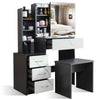 Dressing Table With Drawers Mirror Stool Set Makeup Desk Vanity Table Bedroom