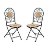 Mosaic Bistro Set Outdoor Patio Garden Furniture Side Table Set Folding Chairs