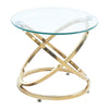 Modern Coffee Table Round Tempered Glass Top Chrome Base Sofa Side End Table