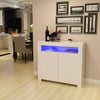 Modern Sideboard Cabinet Cupboard High Gloss 1 2 Doors Storage with LED Light