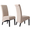 Linen Fabric Scroll High Back Kitchen Dining Room Chairs Upholstered Furnitures