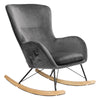 Rocking Chair w/ Wooden Curved Leg Padded Seat Deck Lounge Chair Garden Recliner