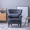 Velvet Linen Occasional Armchair Queen Anne Chair Lounge Oyster Wing Back Sofa