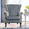 Upholstered Wingback Linen Velvet Armchair Chair Occasional Tub Lounge Sofa Seat