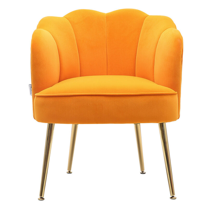 Upholstered Oyster Petaled Armchair Shell Tub Chair Sofa Fireside Leisure Velvet