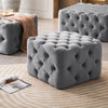 Large Chesterfield Deep Button Velvet Footstool Coffee Table Display Pouffe Seat