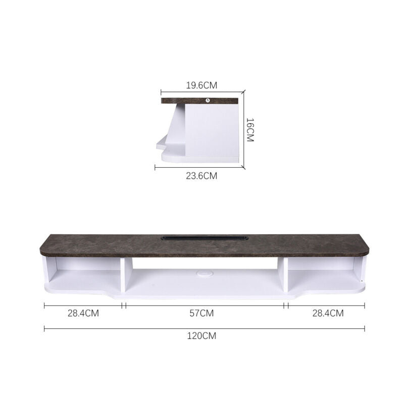 Wooden Wall Mounted Floating TV Unit Cabinet Stand With Storage TV Entertainment