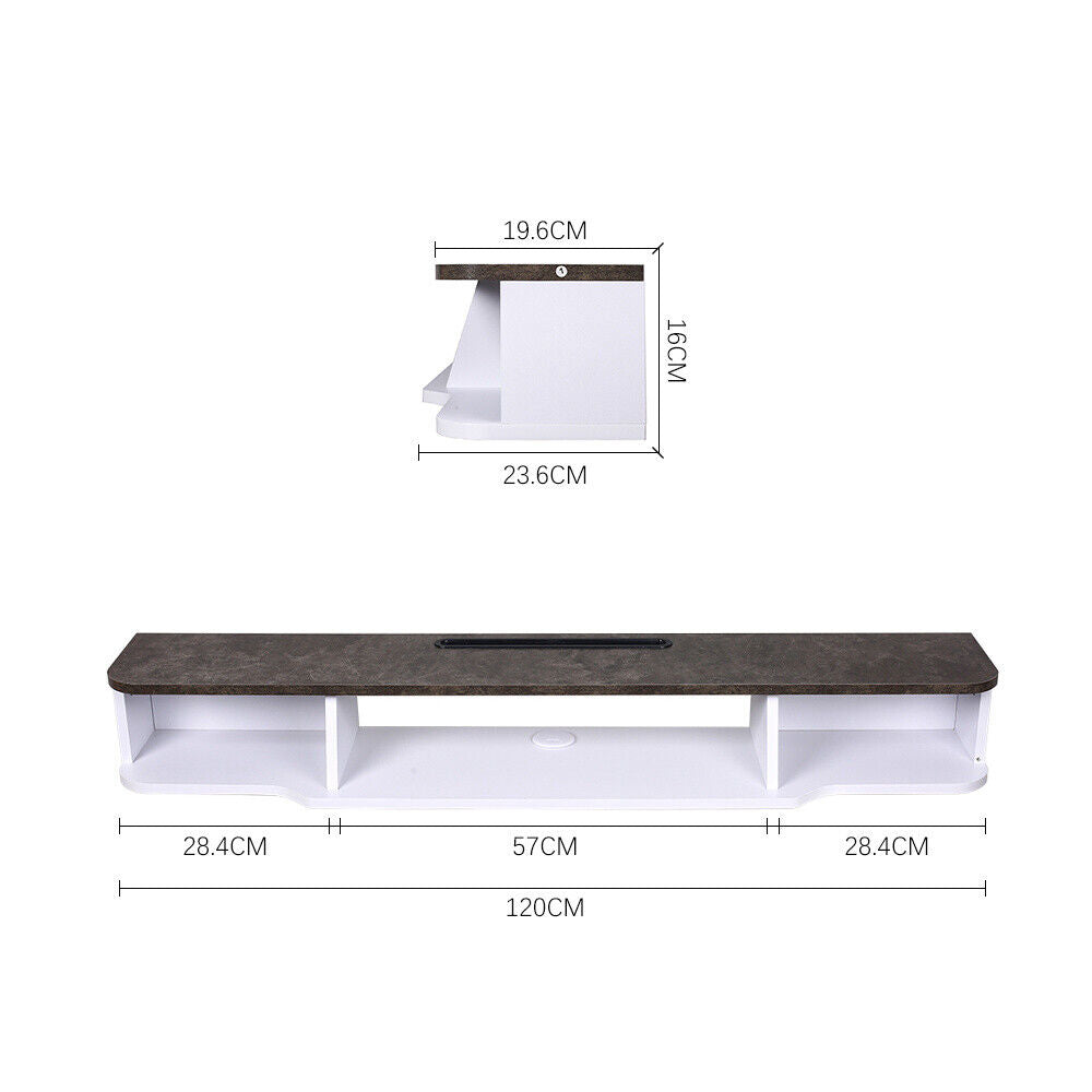 Wall Cabinet Floating TV Unit Media Cabinet Storage Cupboard Shelving Wood Stand