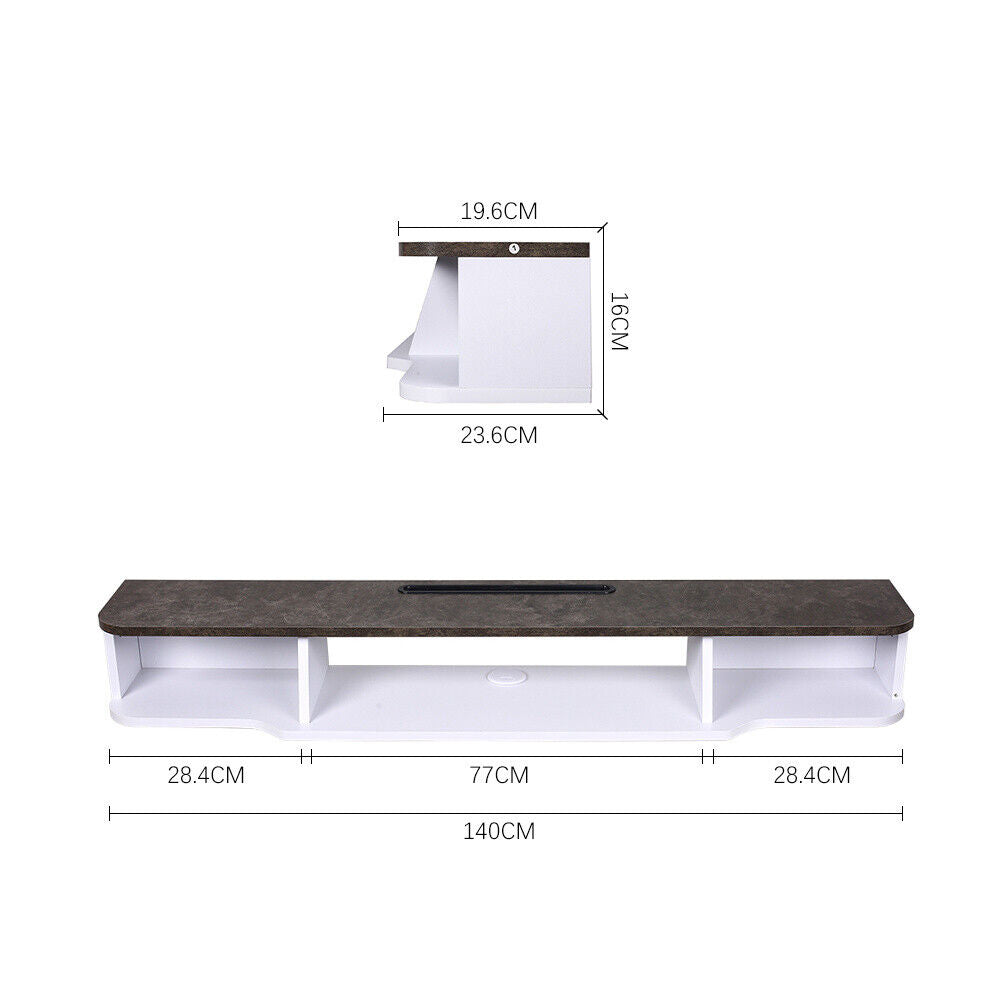 Wall Cabinet Floating TV Unit Media Cabinet Storage Cupboard Shelving Wood Stand