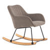 Upholstered Recliner Rocking Chair Relax Lounge Sofa Armchair w/ Wooden Leg Seat
