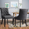 Linen Fabric Scroll High Back Kitchen Dining Room Chairs Upholstered Furnitures