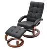 PU Leather Swivel Chair Recliner Armchair Home Lounge Sofa Chair With Footstool