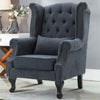 Upholstered Wingback Linen Velvet Armchair Chair Occasional Tub Lounge Sofa Seat