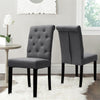 Linen Fabric Scroll High Back Kitchen Dining Room Chairs Upholstered Furnitures