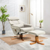 PU Leather Swivel Chair Recliner Armchair Home Lounge Sofa Chair With Footstool
