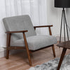 Solid Wooden Frame Single Armchair Tufted Button Chair Sofa Fireside Accent Seat