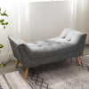 Velvet Fabric Bed End Bench Upholstered Tufted Accent Lounge Sofa Window Seat UK