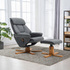 PU Leather Swivel Chair Recliner Armchair Home Lounge Sofa Chair With Footstool