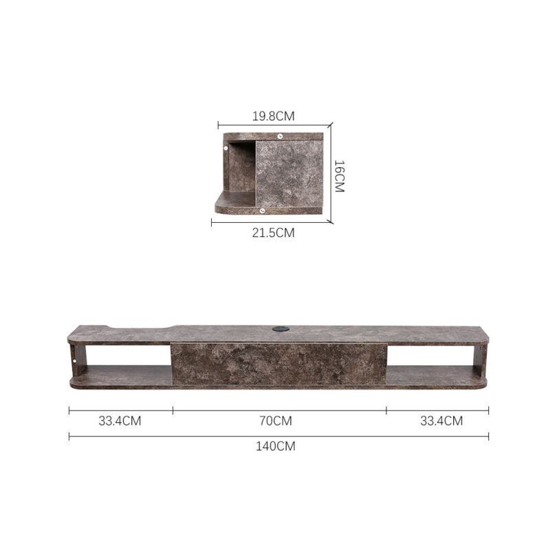 Wooden Wall Mounted Floating TV Unit Cabinet Stand With Storage TV Entertainment