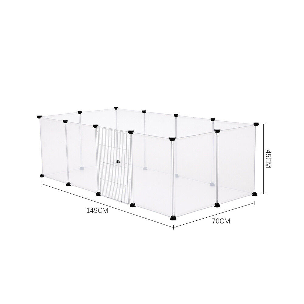 Large Plastic Dog Kennel Hutch Pet House Shelter With Metal Door Indoor Outdoor