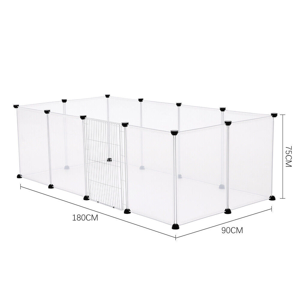 Large Plastic Dog Kennel Hutch Pet House Shelter With Metal Door Indoor Outdoor