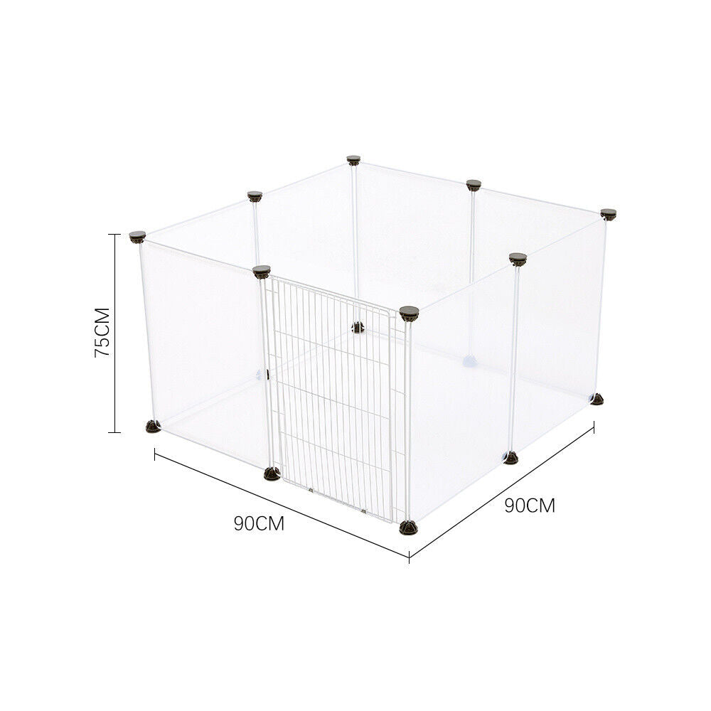 Large Plastic Dog Kennel Hutch Pet House Shelter With Metal Door Indoor Outdoor