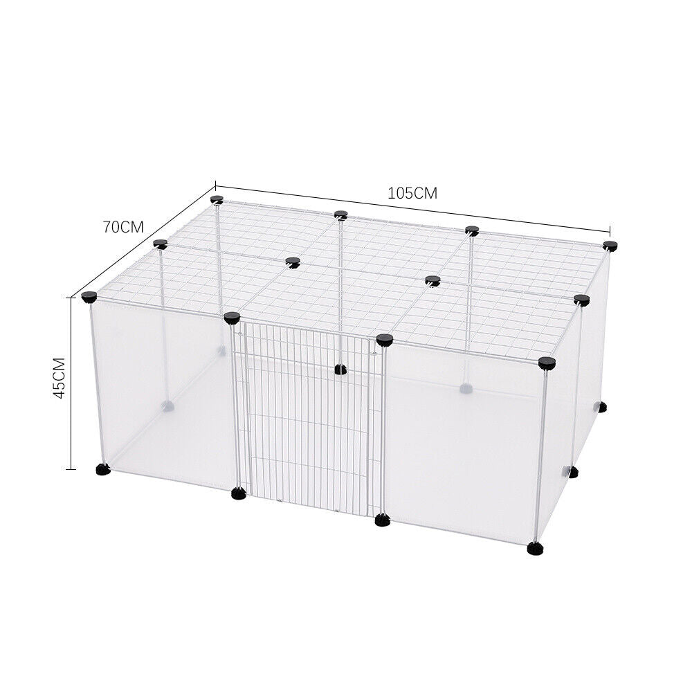 Large Plastic Dog Kennel Hutch Pet House Shelter With Metal Door Indoor Outdoor