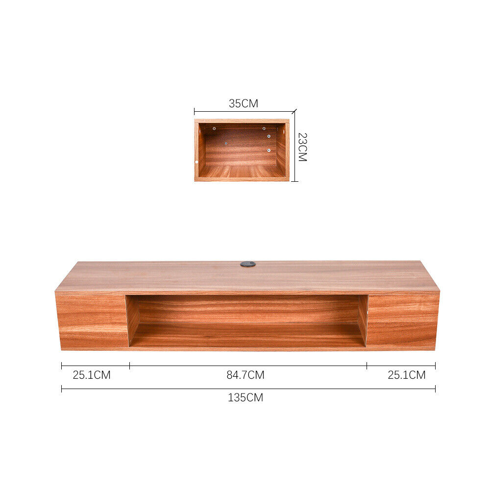 Wall Cabinet Floating TV Unit Media Cabinet Storage Cupboard Shelving Wood Stand