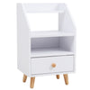 Bedside Cabinet Lamp Table Wooden Bedroom Nightstand With Storage Drawer Shelf