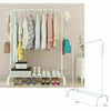 Heavy Duty Clothes Rail with Shelves 5ft Floored Clothing Hanger Garment Rack UK