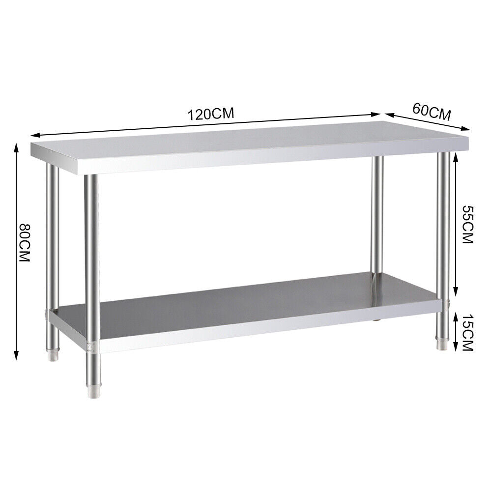 High Quality Kitchen Table Worktop Work Bench Catering Backplash Stainless Steel