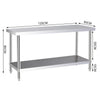 High Quality Kitchen Table Worktop Work Bench Catering Backplash Stainless Steel