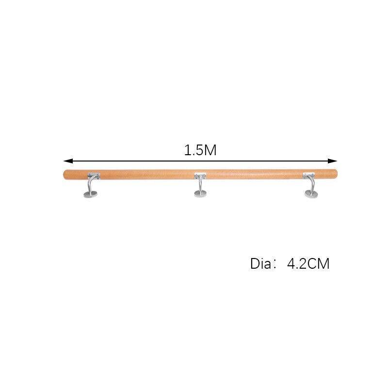 Wood Railing Handle 1M/1.5M/2M Wall Mounted Oak Wooden Handrail Staircase Handle Rail Balu ...