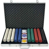 Poker Set Aluminium Playing Card Case Casino Dice with 500/1000 Chips Game Play