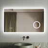 LED Bathroom Mirror With Shaver Socket Magnifying Clock Demister Infrared Sensor