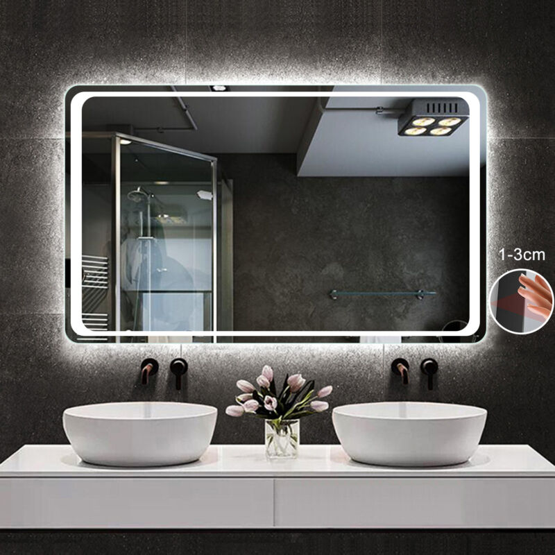 LED Bathroom Mirrors with Led lighted Sensitive Touch Switch