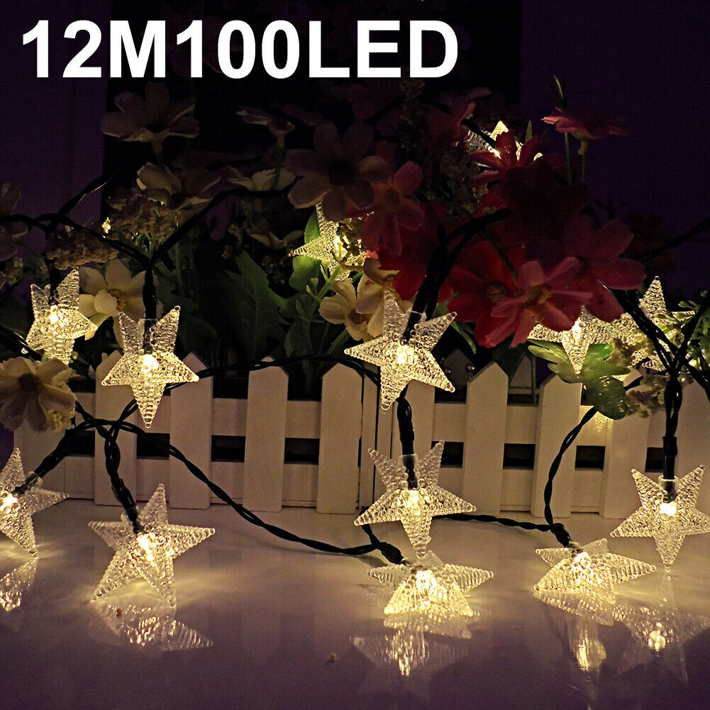 100-20LED SOLAR POWERED RETRO BULB STRING LIGHT GARDEN OUTDOOR FAIRY SUMMER LAMP