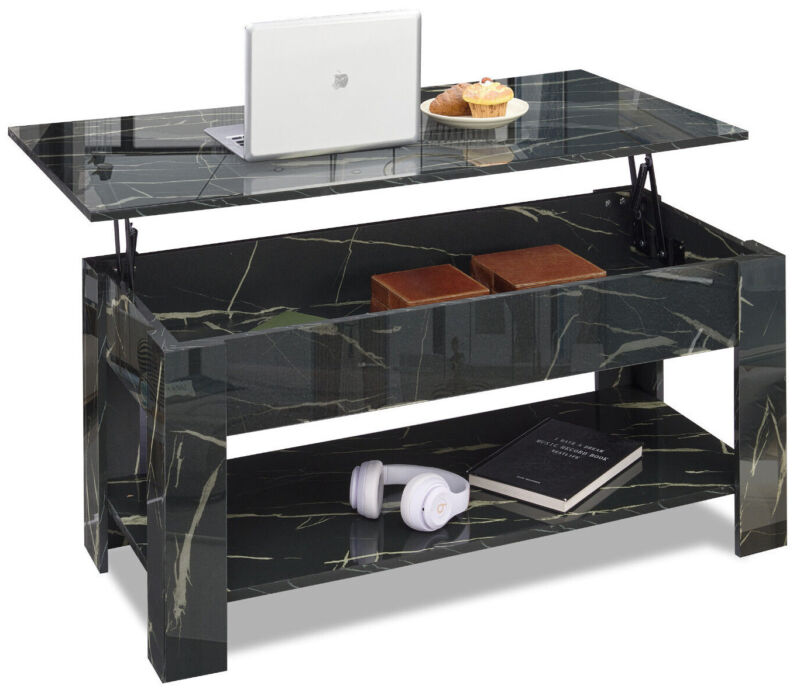 Coffee Table With Storage Lift Top Up Wooden High Gloss Living Room Furniture