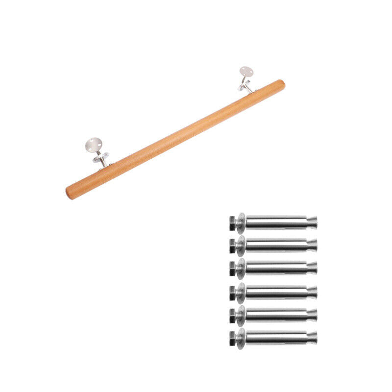 42mm Round Stair Handrail Wooden Bannister Balustrade Stainless Steel Brackets